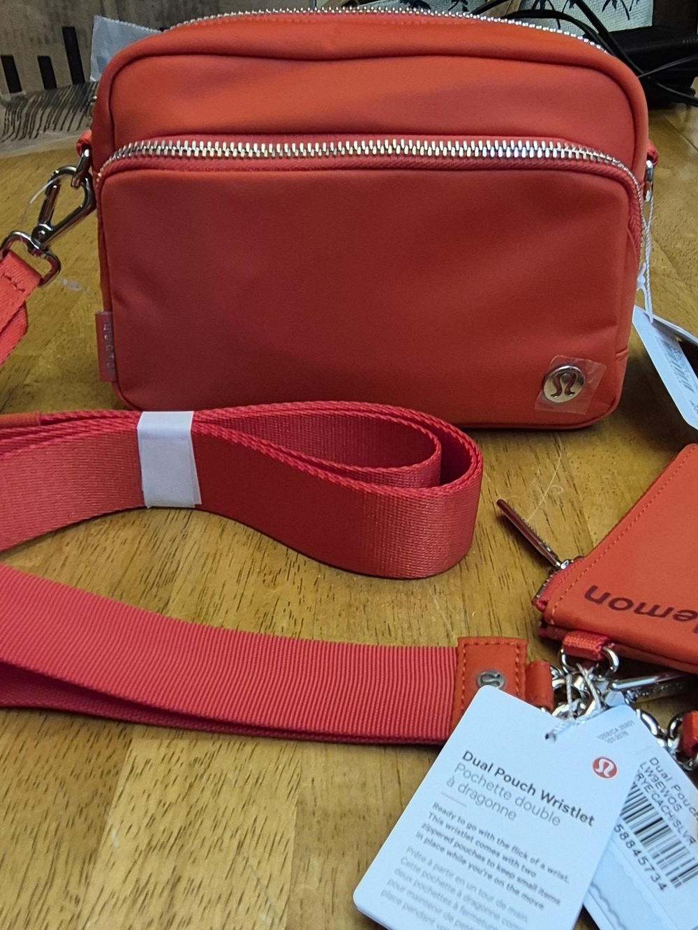 Lululemon Everywhere Crossbody Bag 2L + Dual Pouch Wristlet Set In Cherry Ember - Picture 5 of 8
